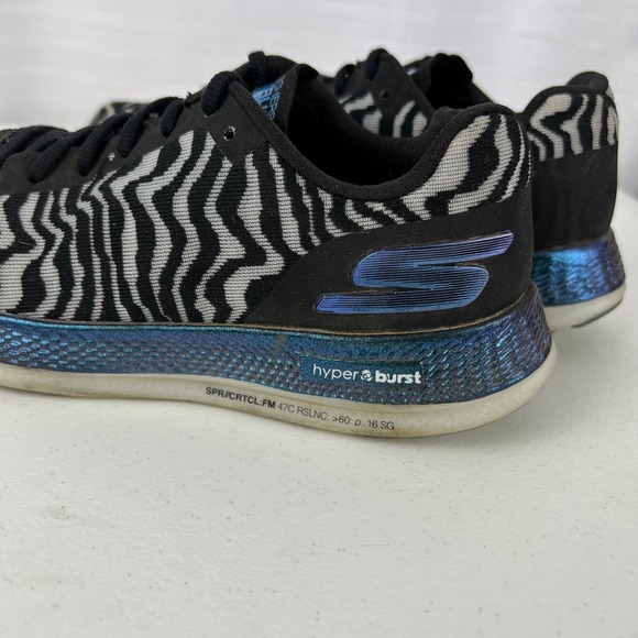 Skechers Go Run Razor 3 Cloak Running Shoes Womens 6 Black Zebra Lace Up Low Top - Picture 5 of 16